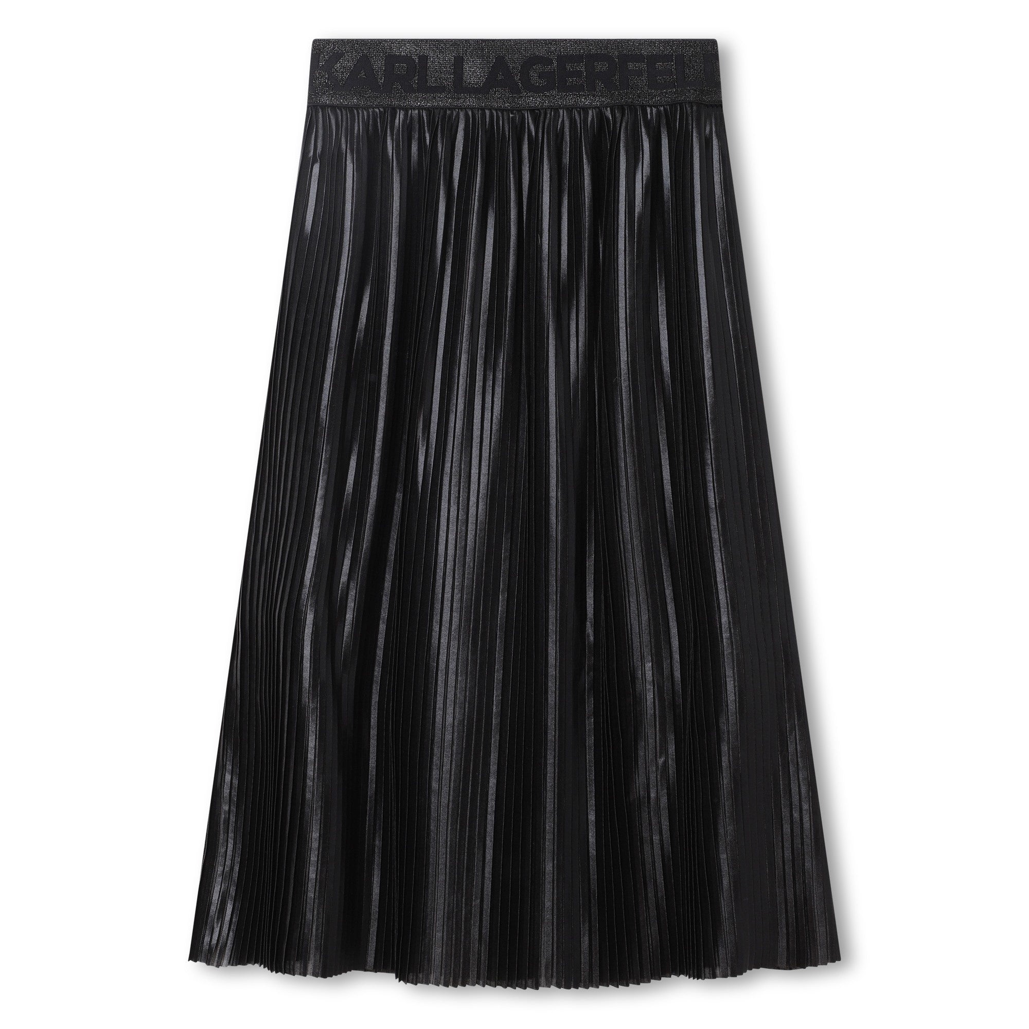 KARL LAGERFELD BLACK SILKY PLEASTED SKIRT