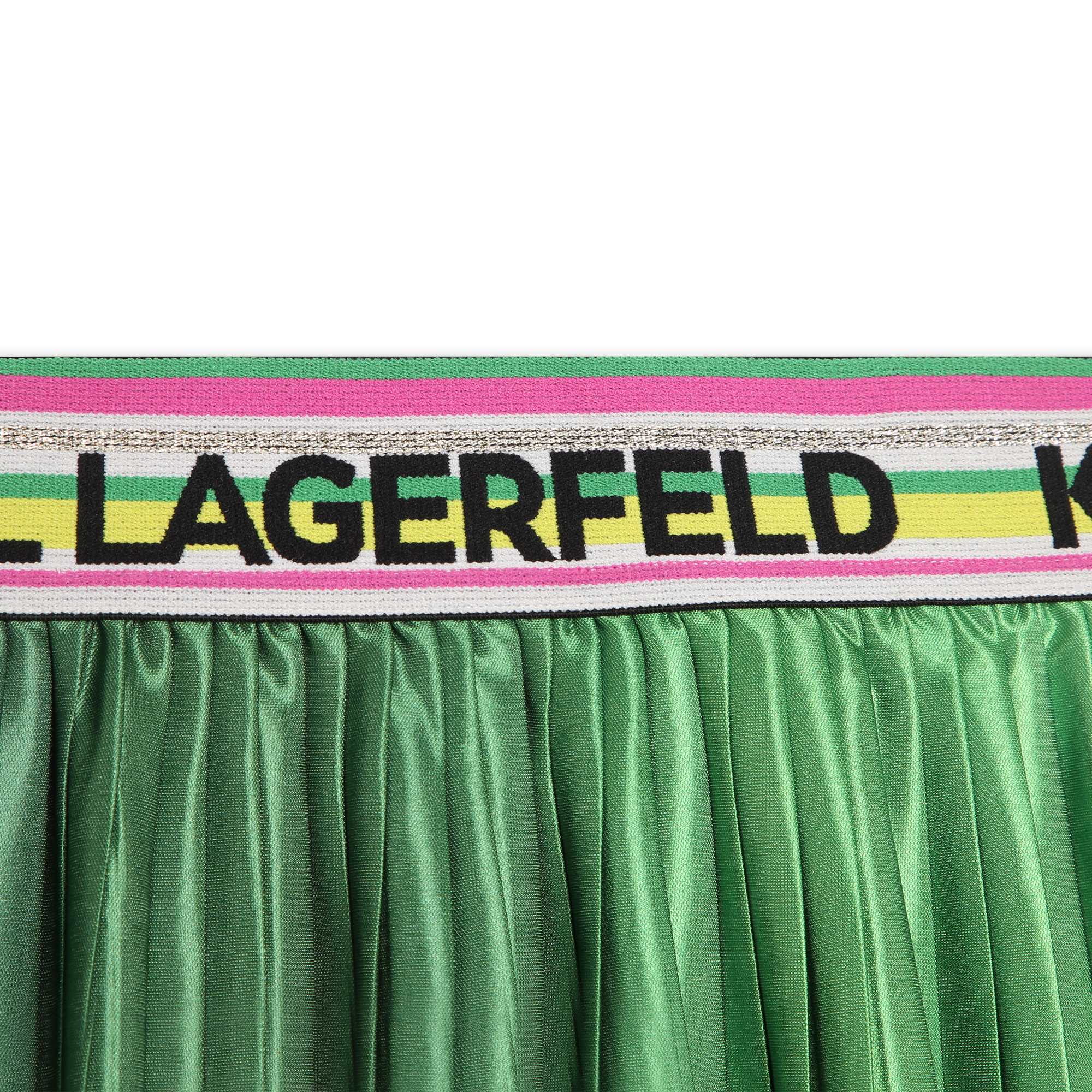KARL LAGERFELD GREEN SILKY PLEASTED SKIRT