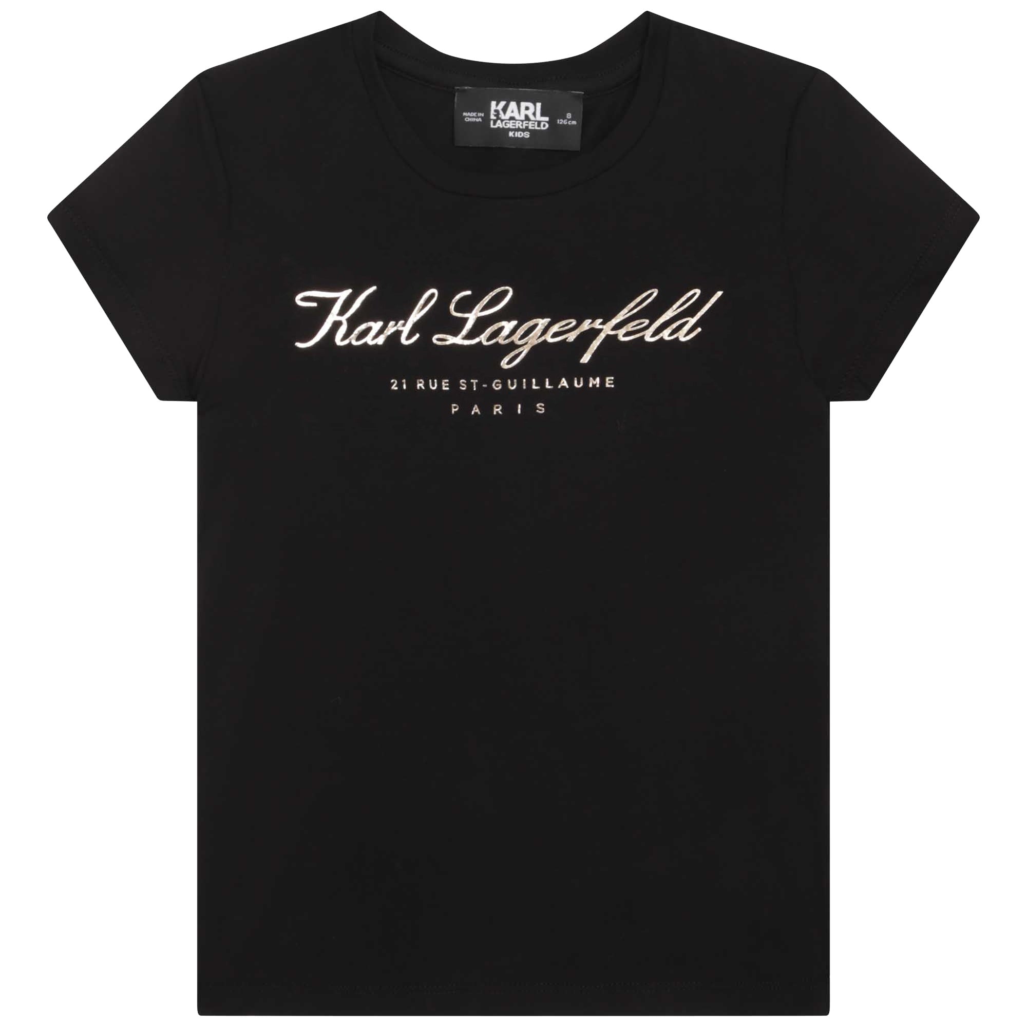 KARL LAGERFELD BLACK LOGO SIGNATURE T-SHIRT