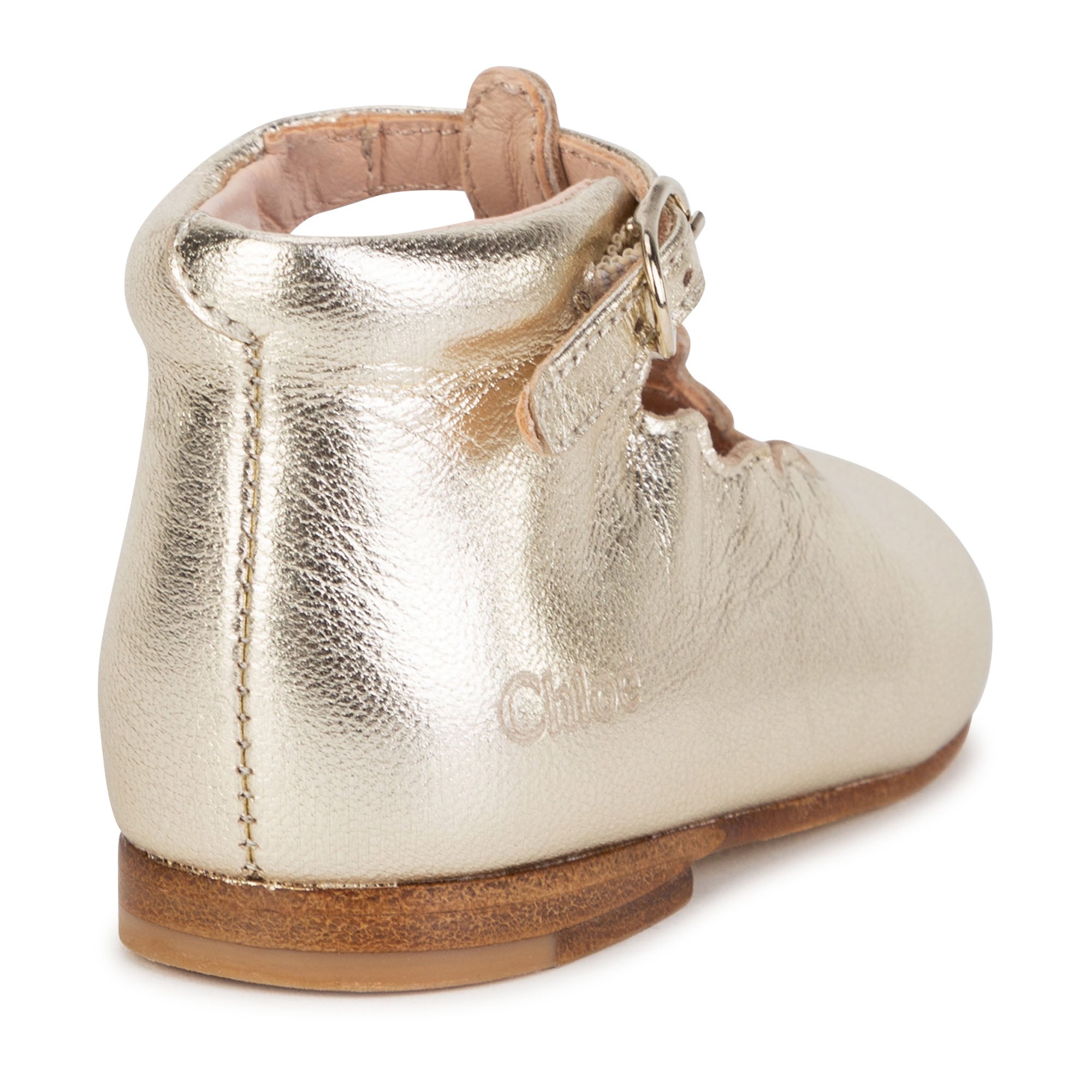 CHLOÉ GOLD ANKLE BOOTS