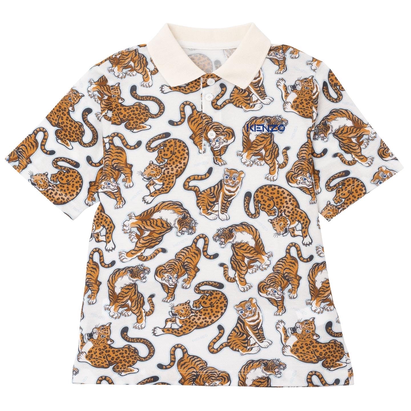 KENZO ALL OVER "POP TIGER" PRINT POLO