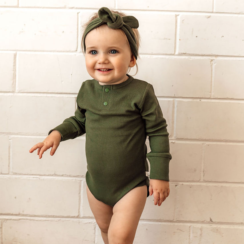 Olive Long Sleeve Bodysuit
