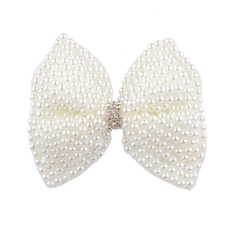 PEARL BOW WITH RHINESTONE ON A CLIP