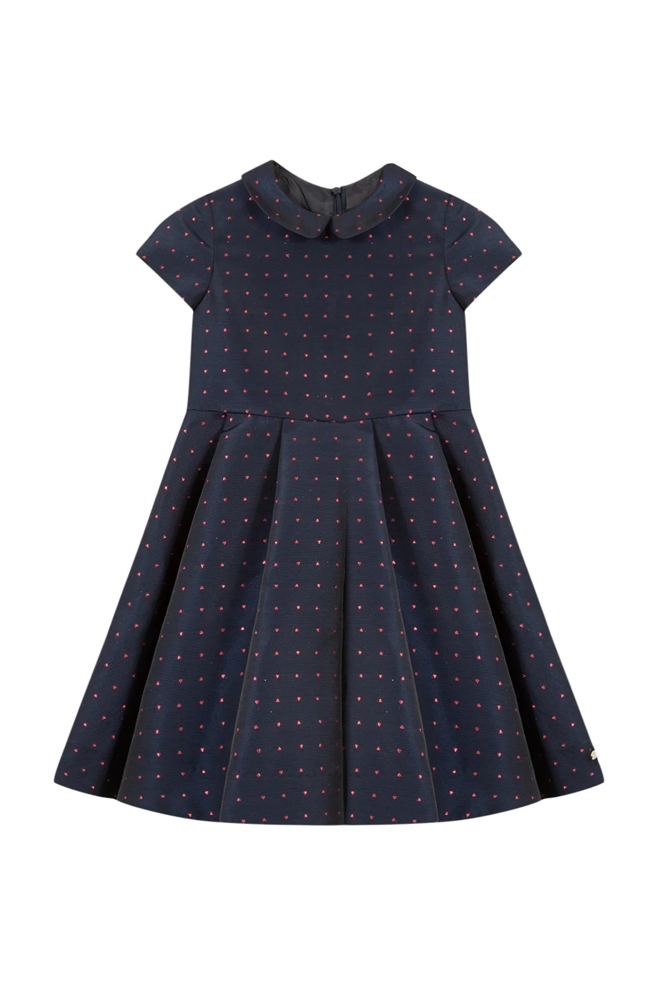 Tartine Navy Dress-Heart embroidery