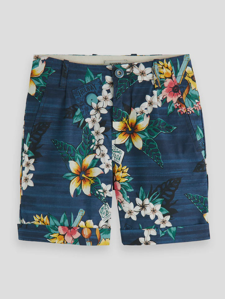 All-over printed chino shorts