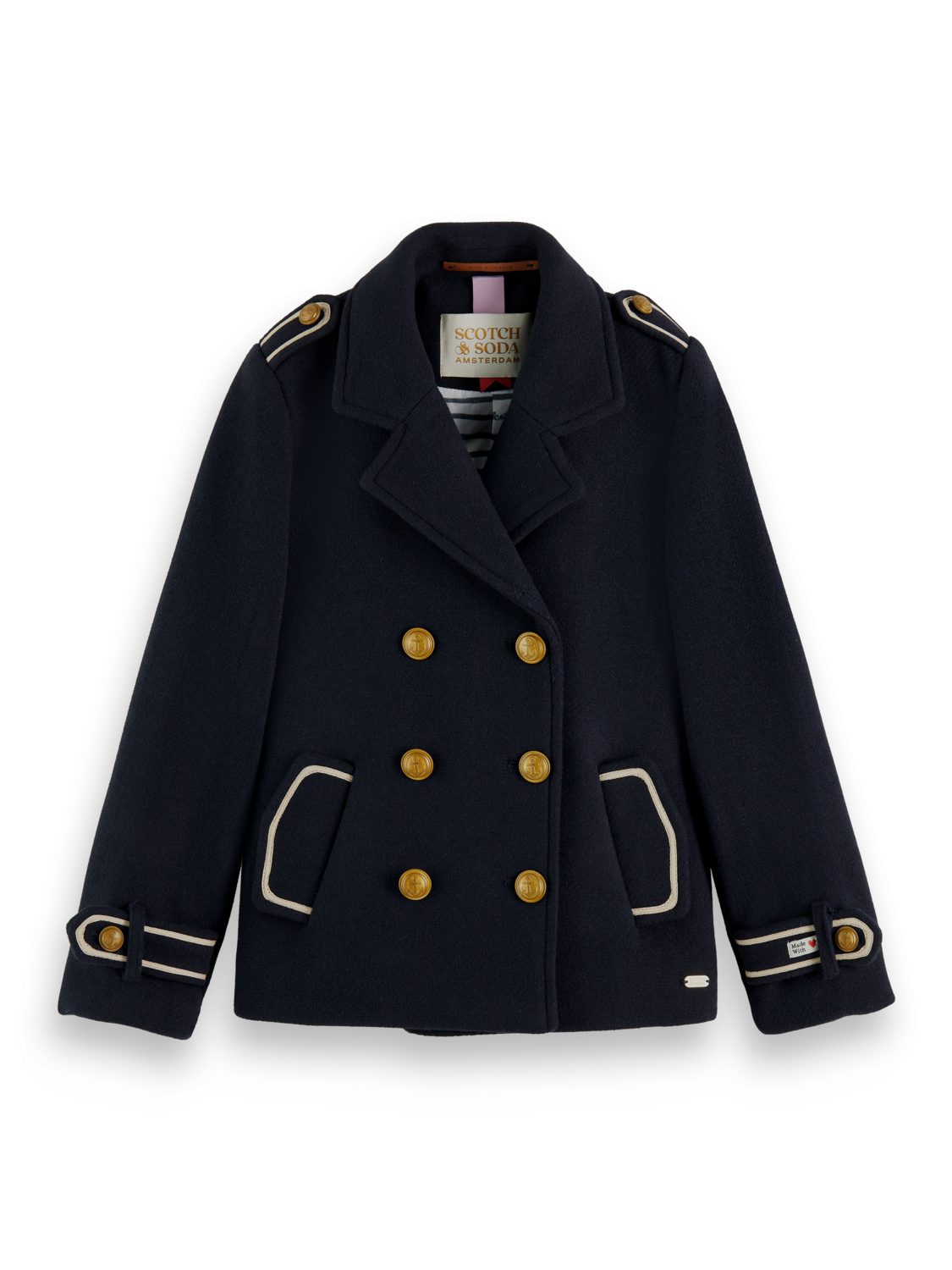 Kids - Wool-blend classic caban jacket