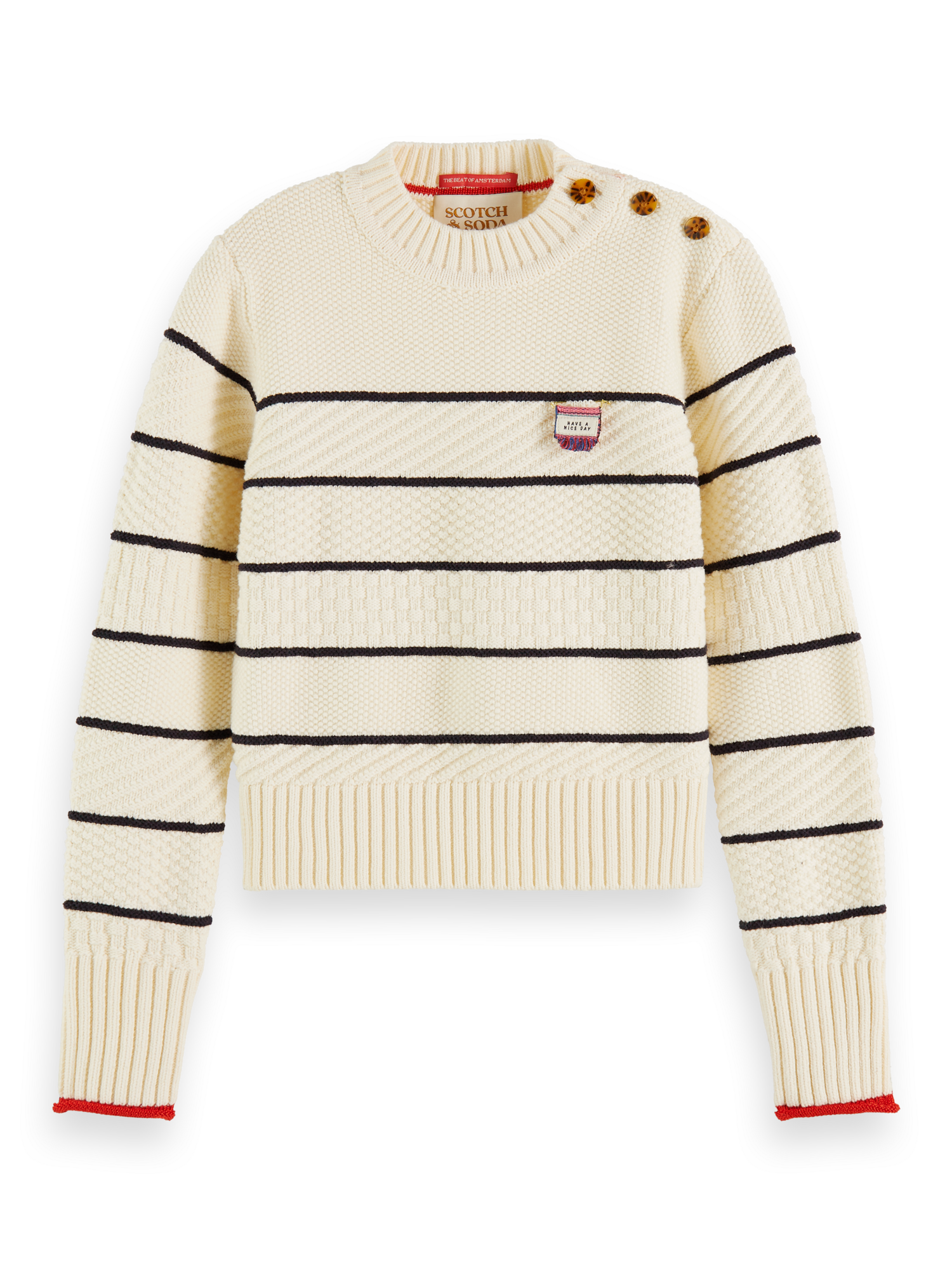 Kids - Organic cotton shoulder-button sweater