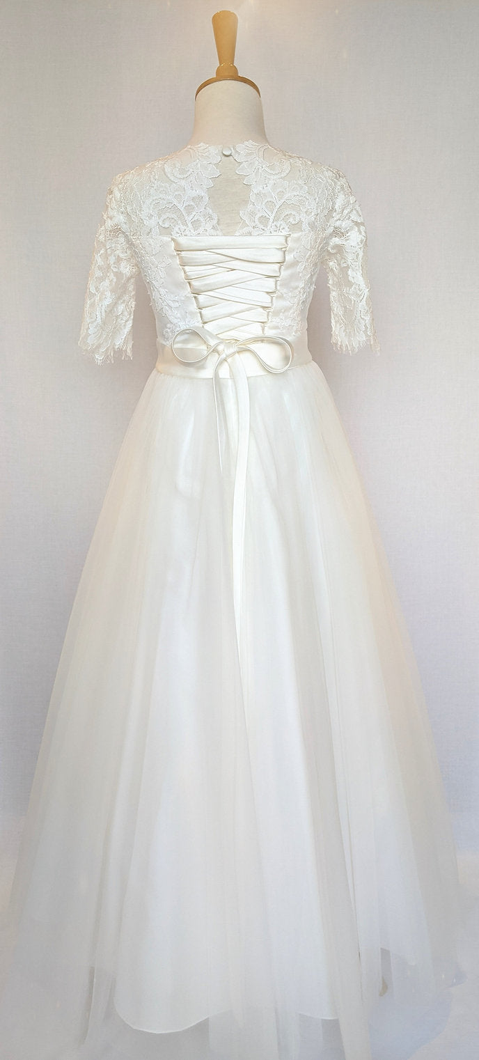 Madison delicate lace bodice Communion Dress