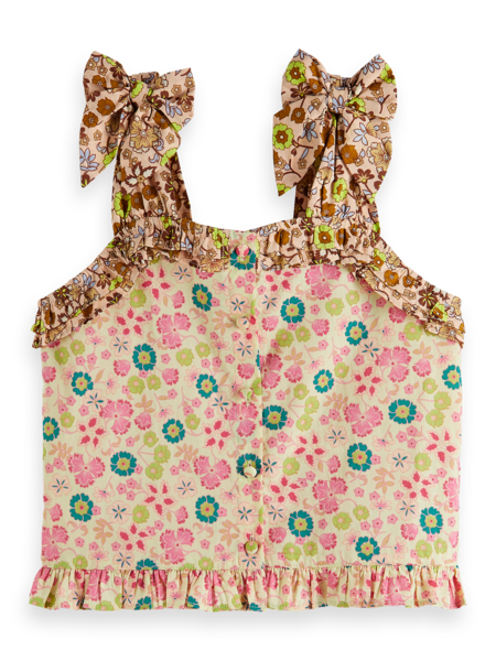 Scotch & Soda Printed Cropped smock top