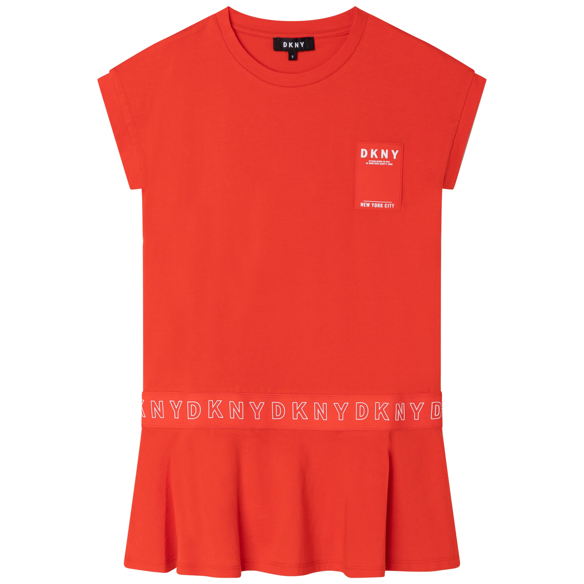 DKNY RED COTTON DRESS-SS23