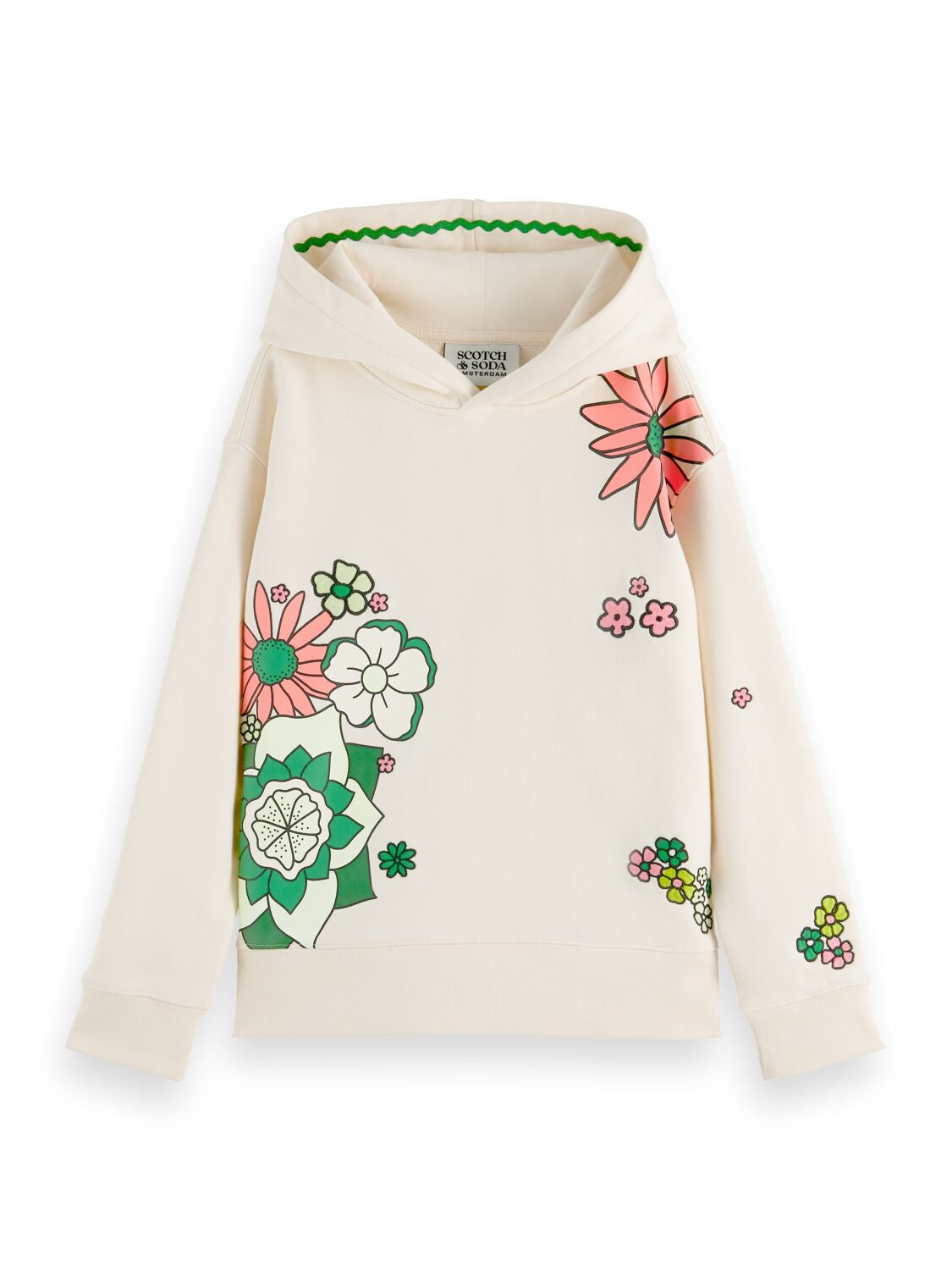 Over-sized hoodie with placed