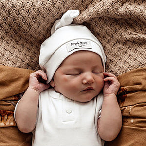 Snuggle Hunny Milk Ribbed Knotted Beanie