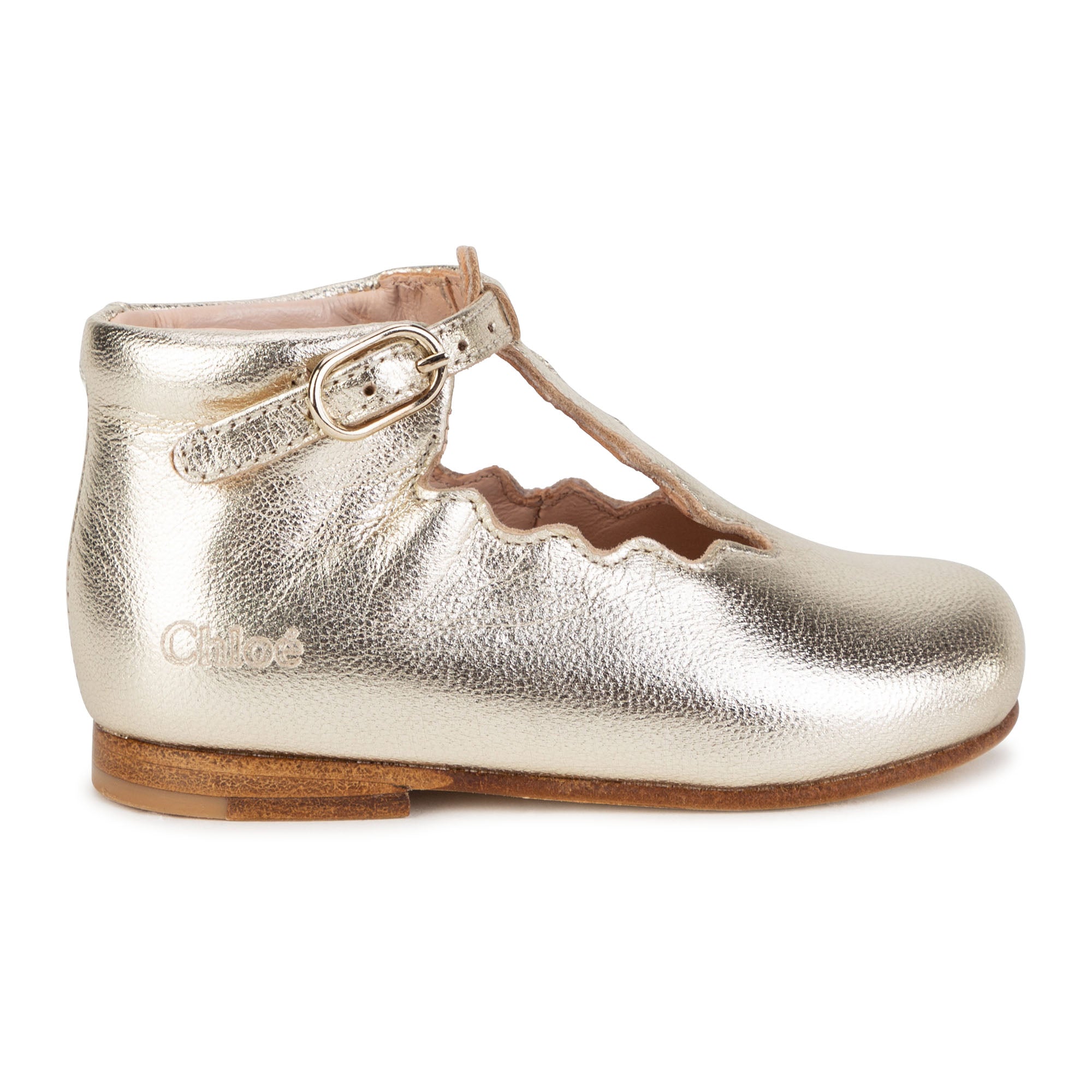 CHLOÉ GOLD ANKLE BOOTS