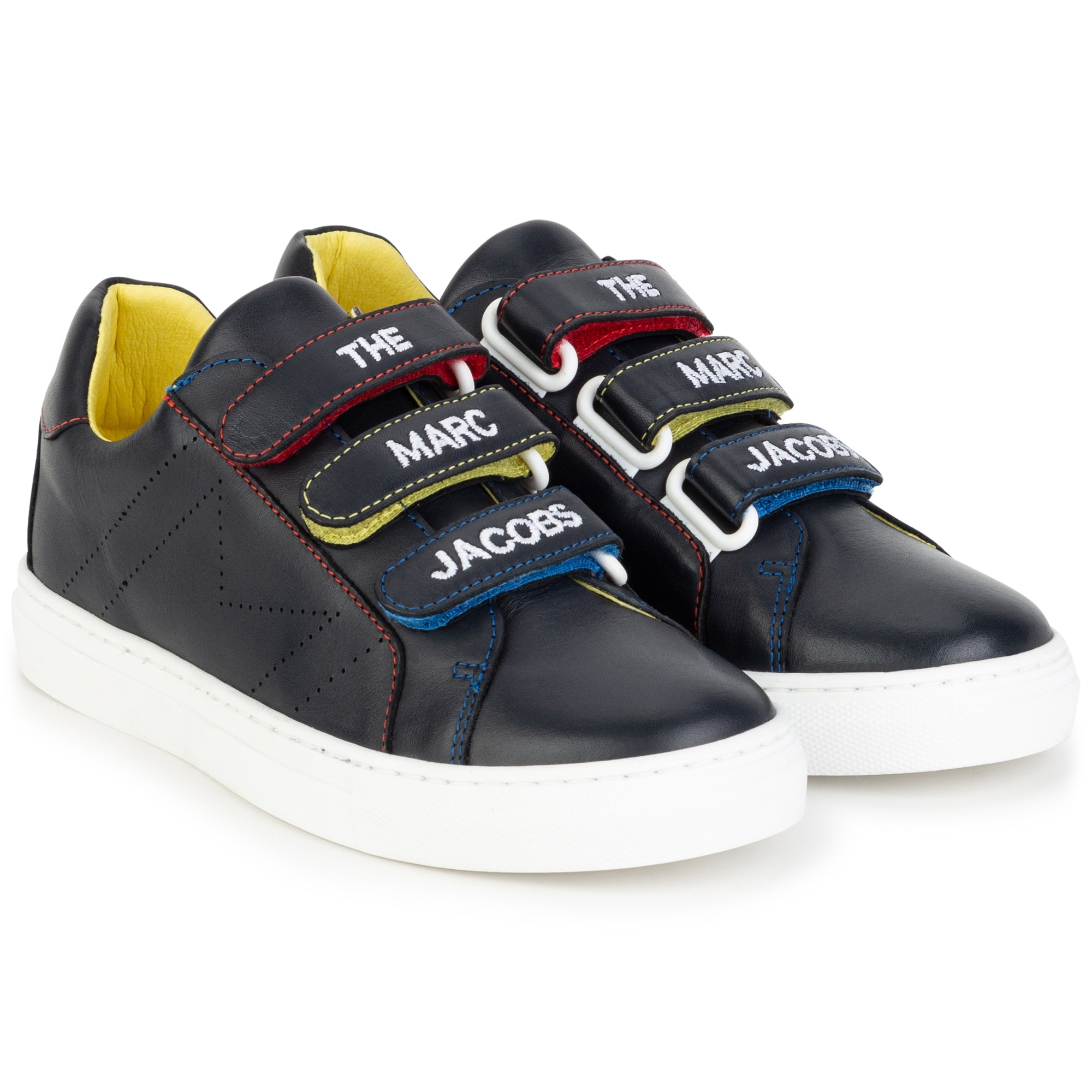 THE MARC JACOBS NAVY LEATHER TRAINERS