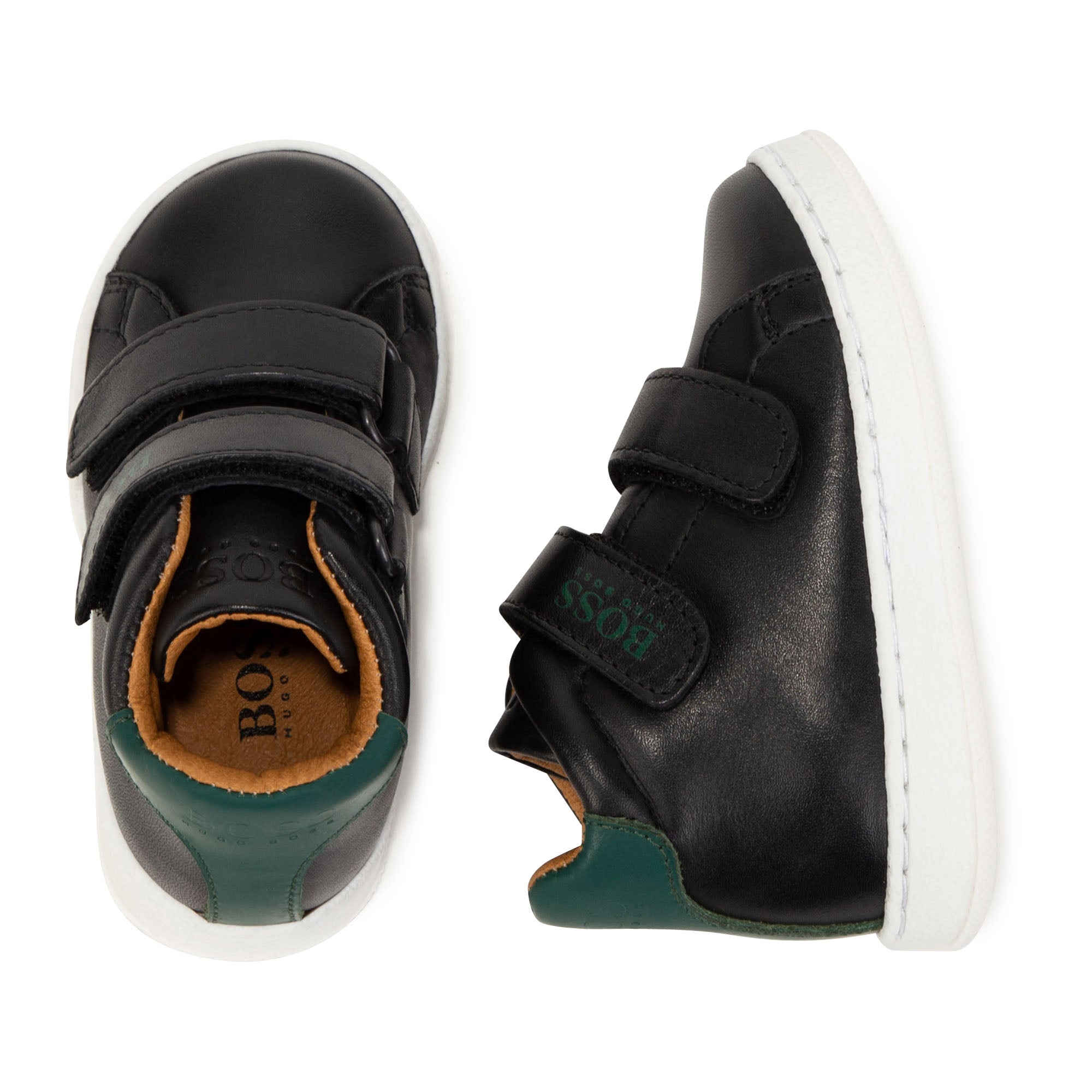 HUGO BOSS BLACK Leather Toddler Trainers