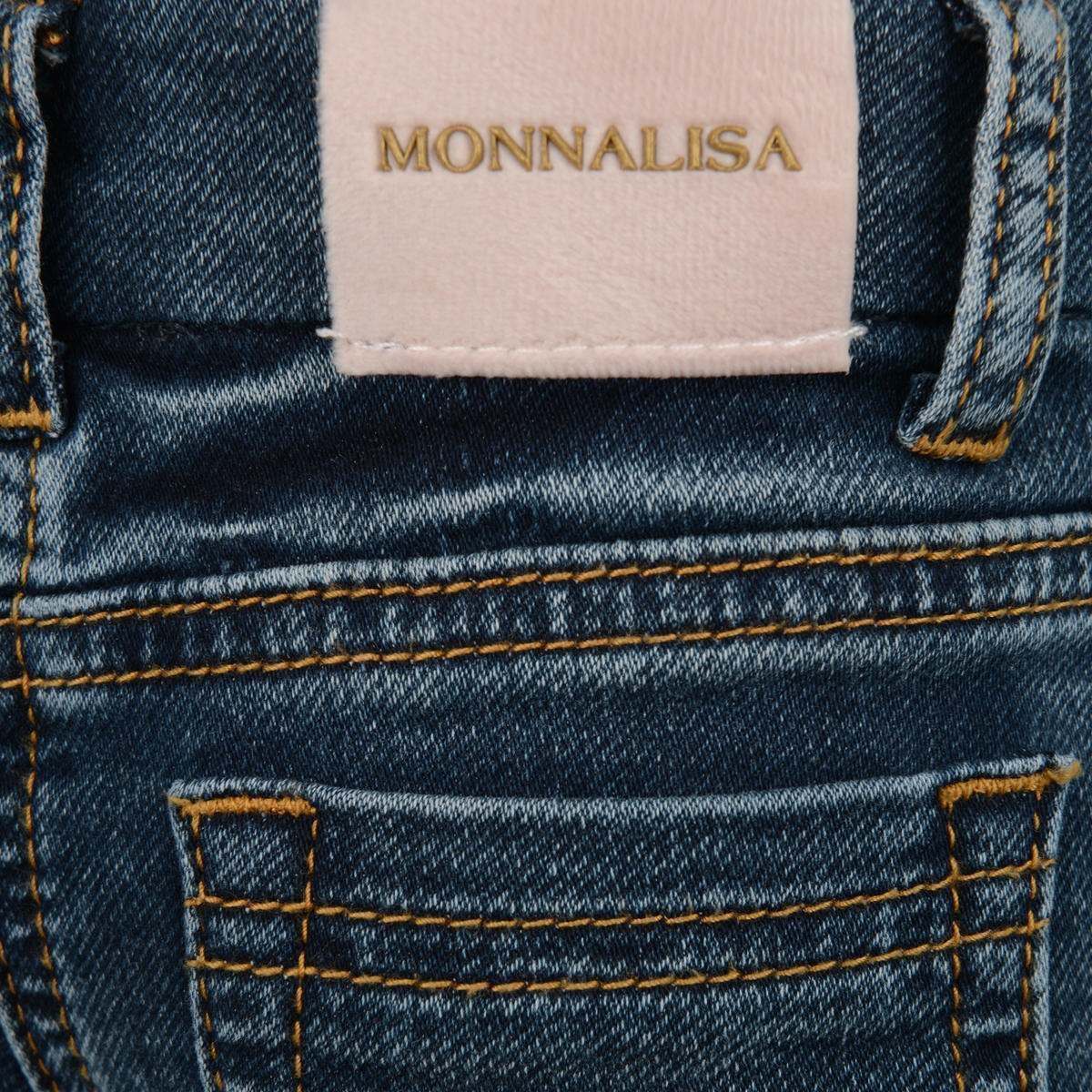 Monnalisa Bébé Jeans with Embroidered Flowers On The Front