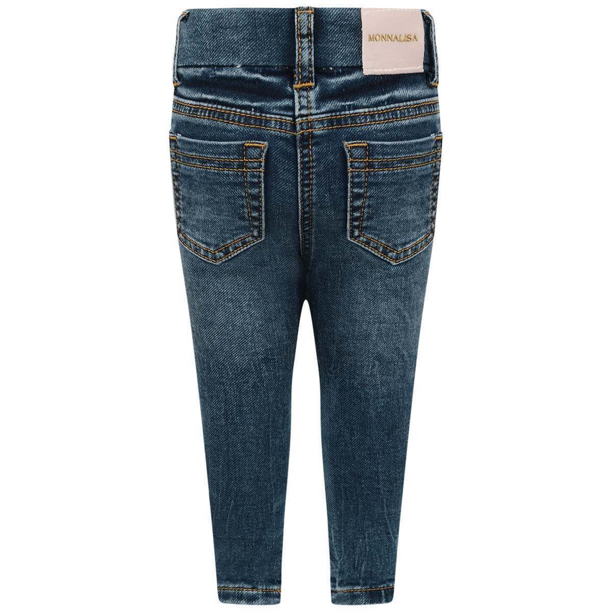 Monnalisa Bébé Jeans with Embroidered Flowers On The Front
