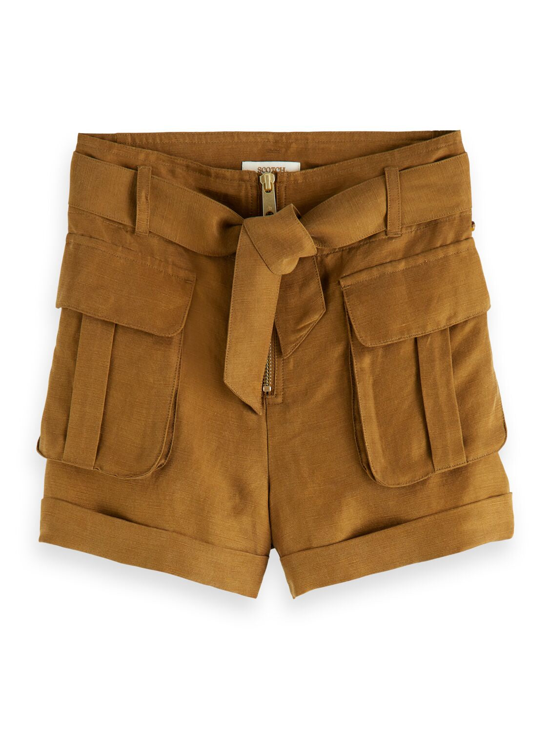 High-waist cargo shorts with b
