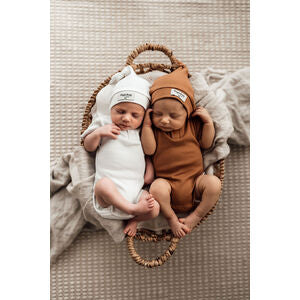 Snuggle Hunny Milk Ribbed Knotted Beanie
