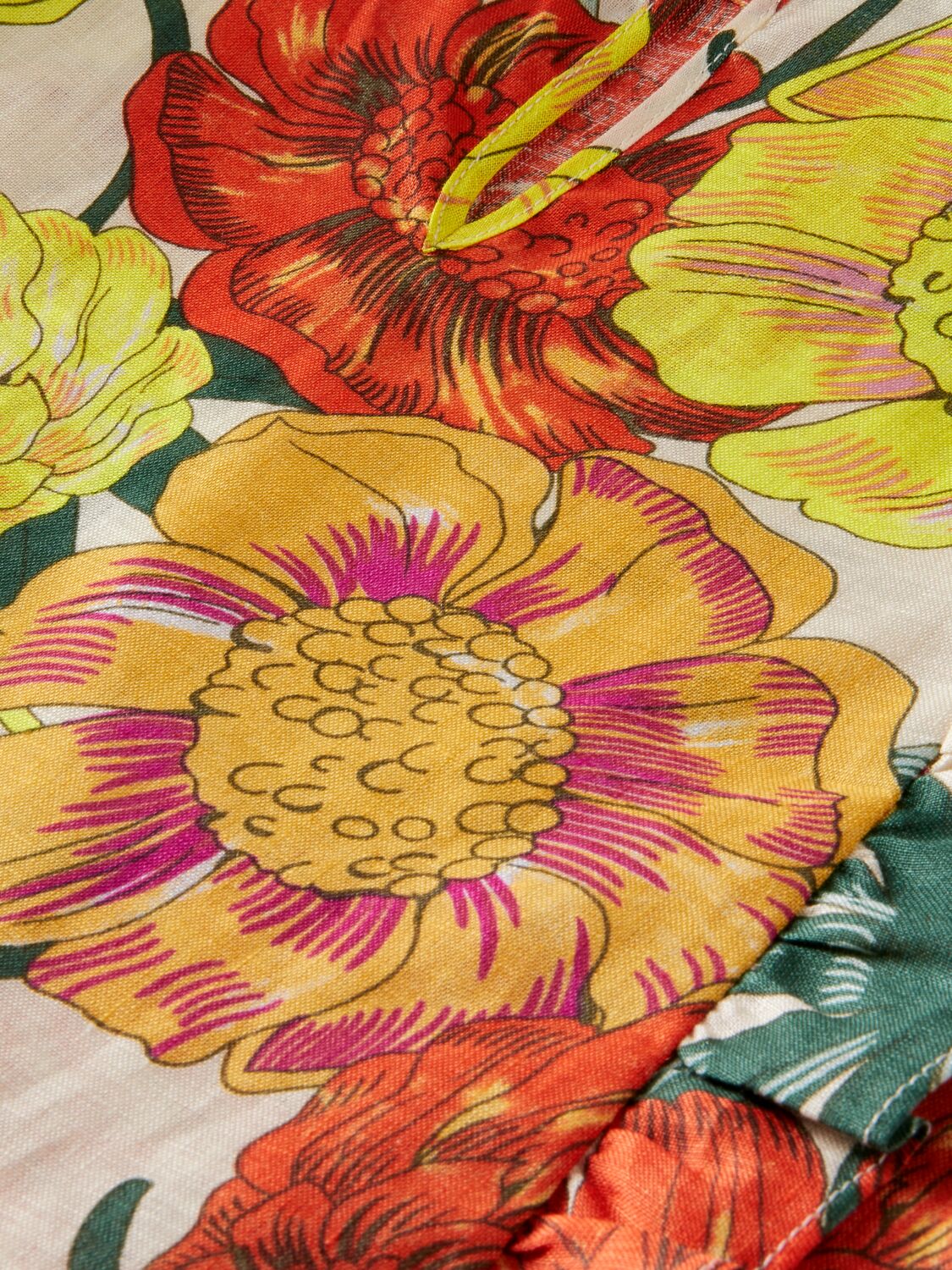 All-over printed dress with ru