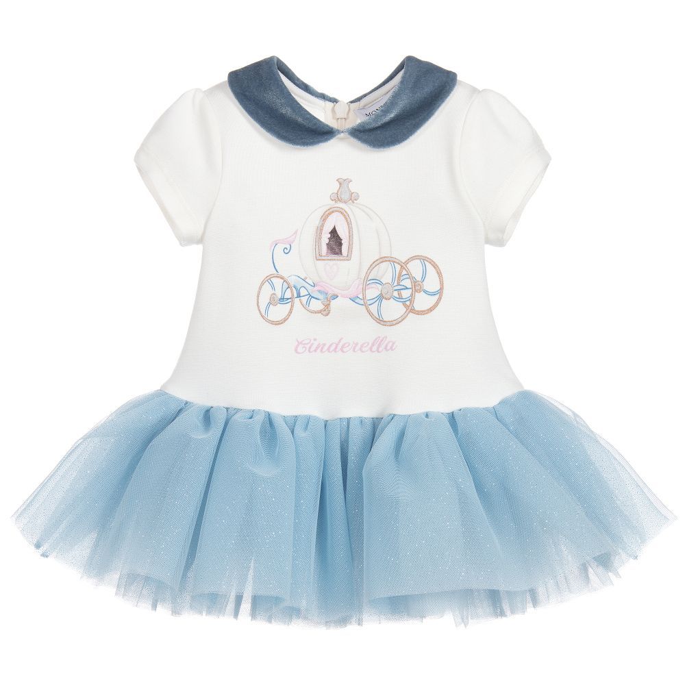 Monnalisa Cinderella Dress with a Sparkly Tulle Skirt