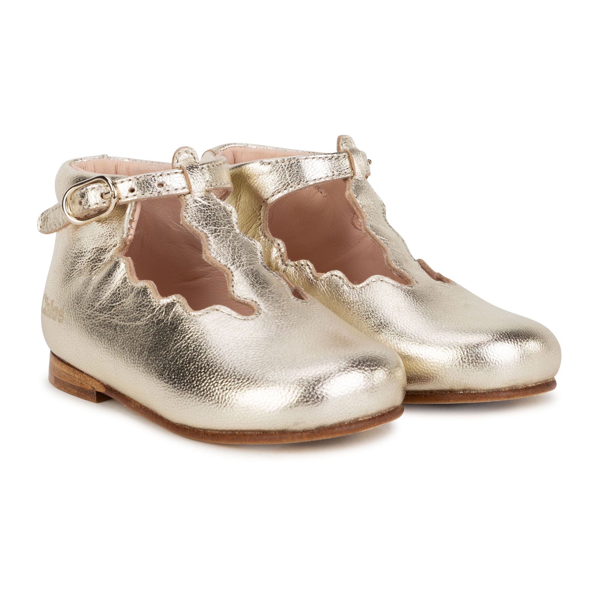 CHLOÉ GOLD ANKLE BOOTS