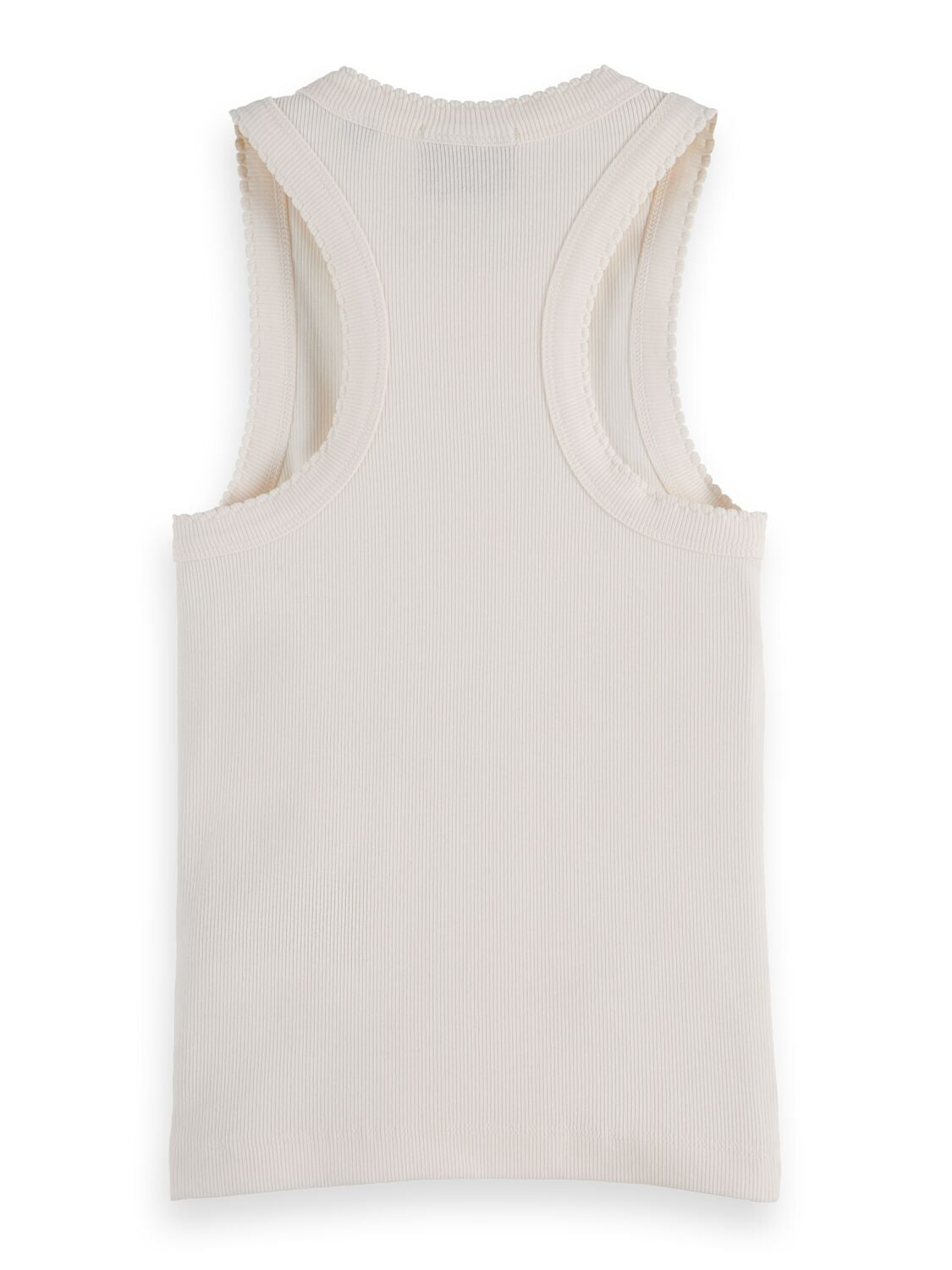 Fitted rib racer-back tank-top