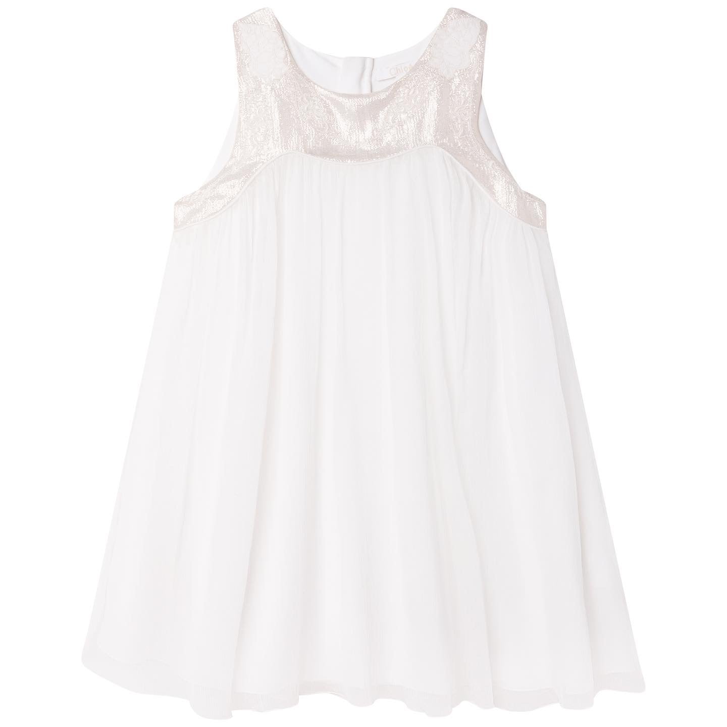 CHLOÉ WHITE/GOLD NCEREMONY DRESS