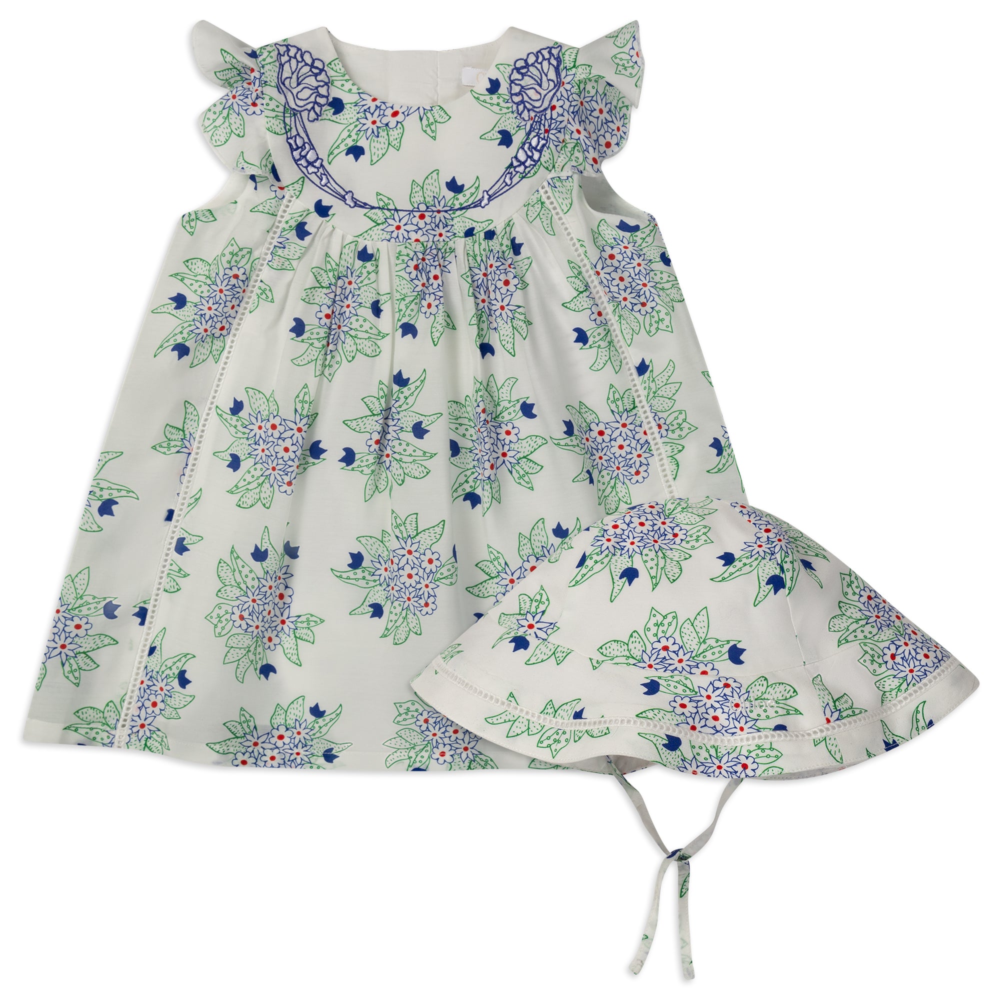 CHLOÉ FLOWER DRESS+HAT SET