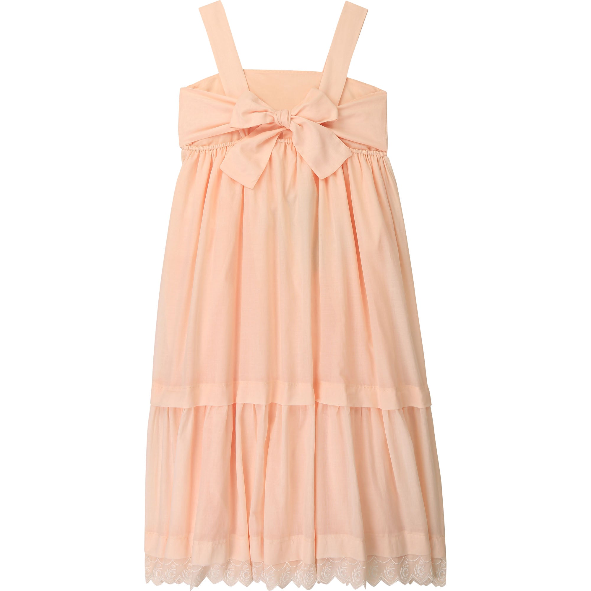 Chloé Pale Pink Long Dress w/Lace Hem
