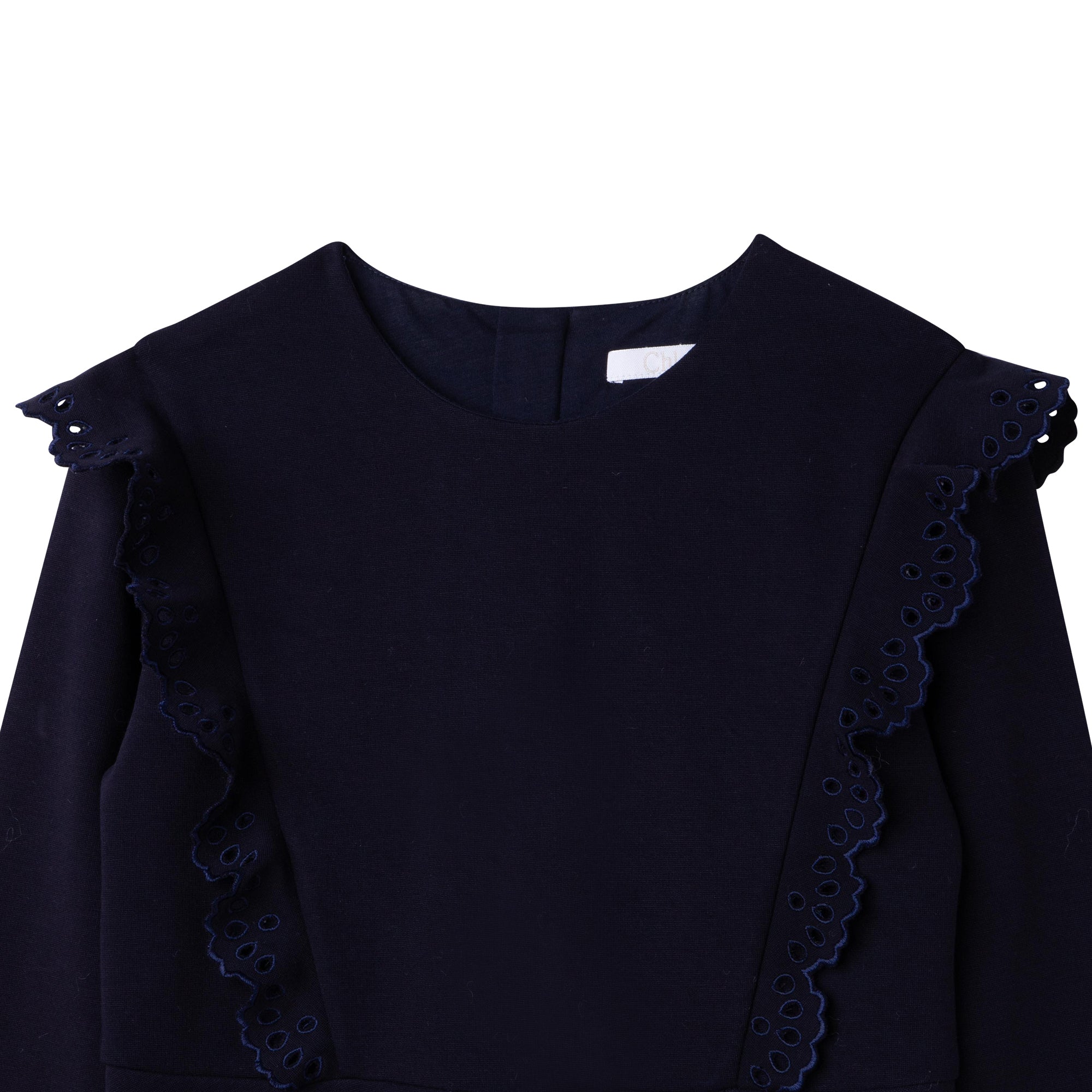 CHLOÉ GIRLS NAVY MILANO DRESS
