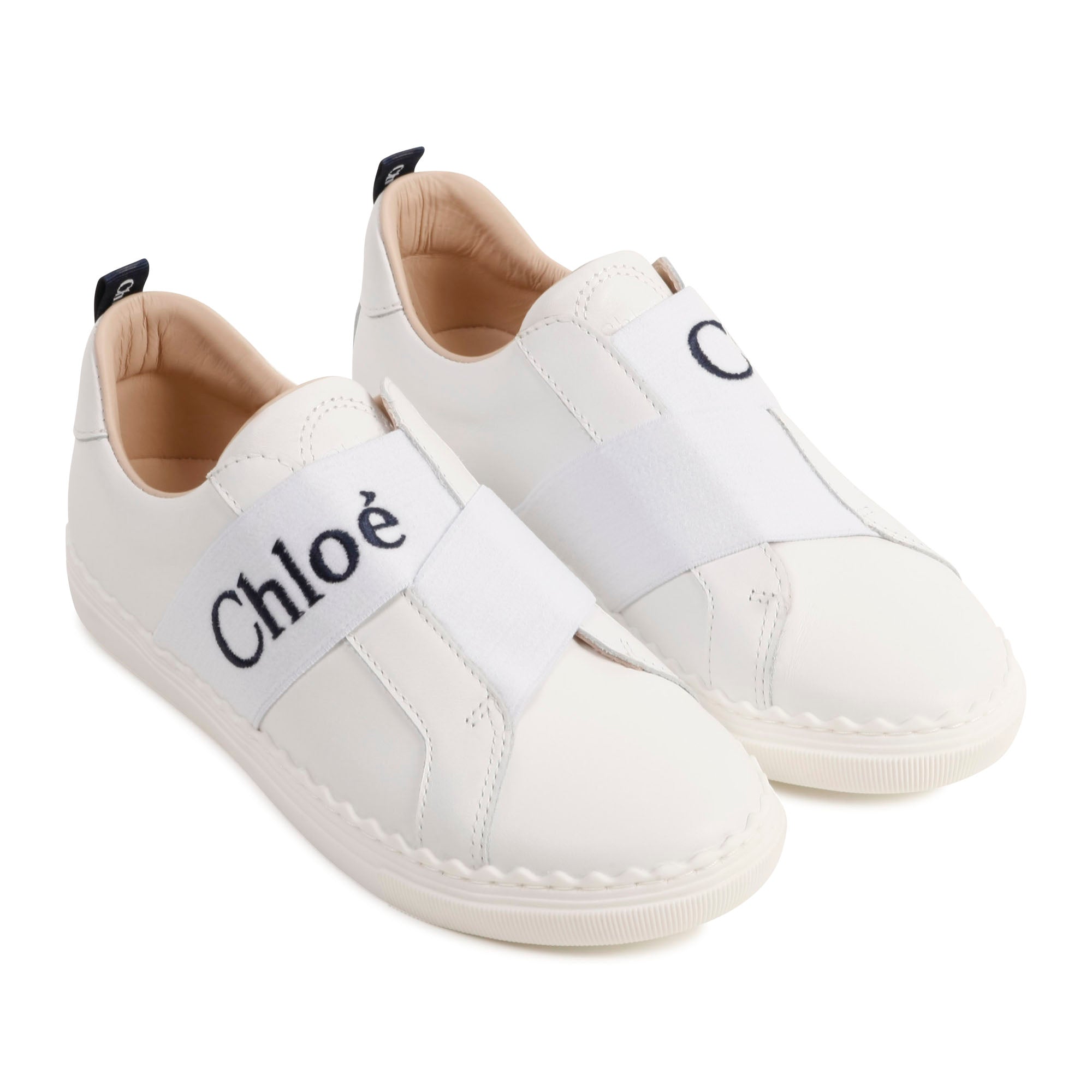 Chloe White Sneaker with Elastic
