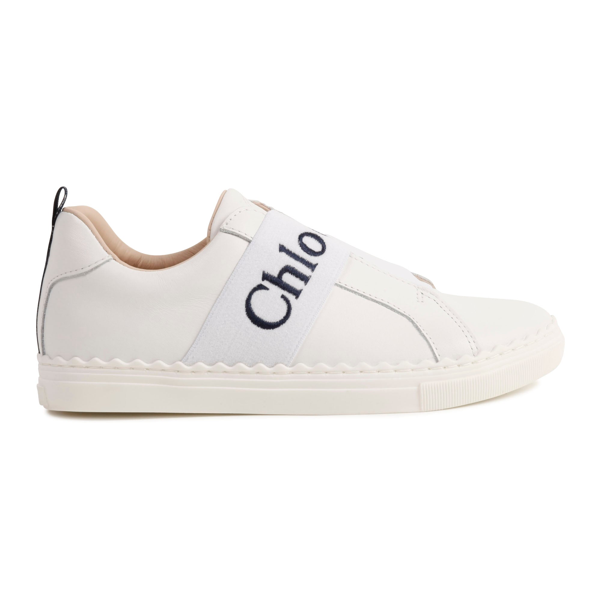 Chloe White Sneaker with Elastic