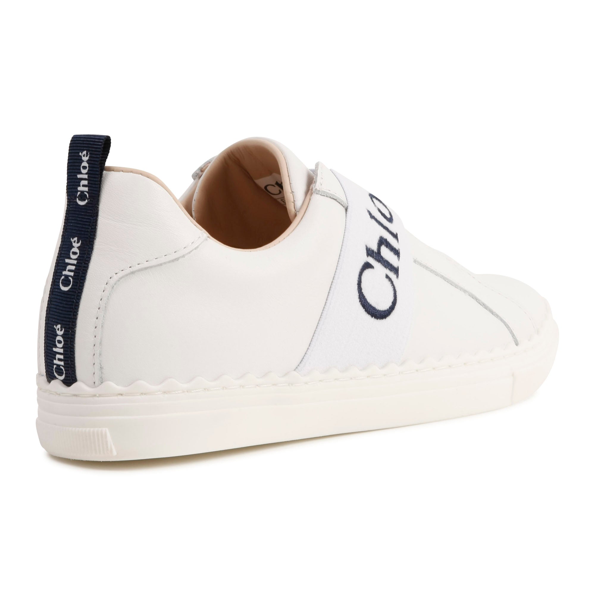 Chloe White Sneaker with Elastic