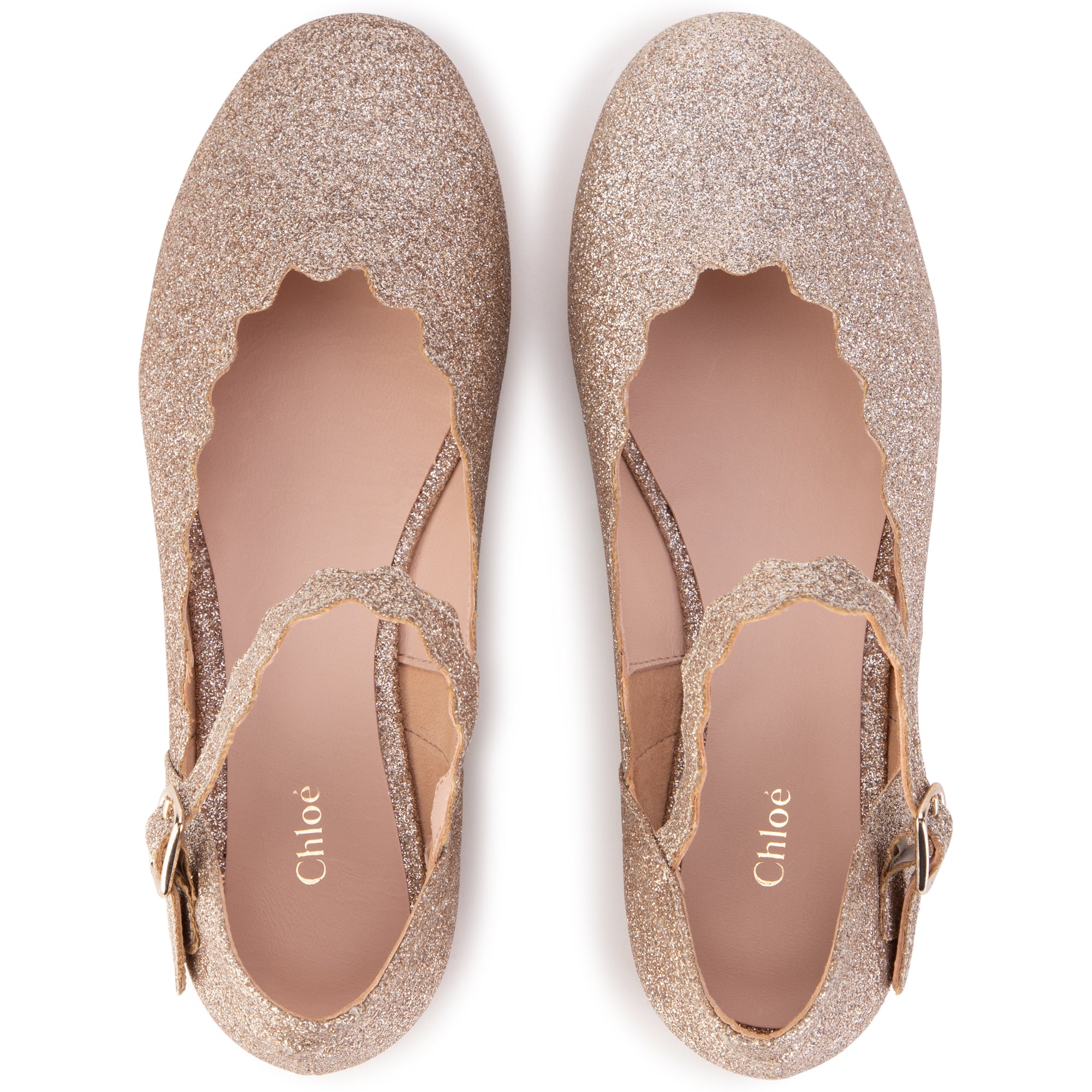 CHLOÉ GLITTER BALLERINA SHOES