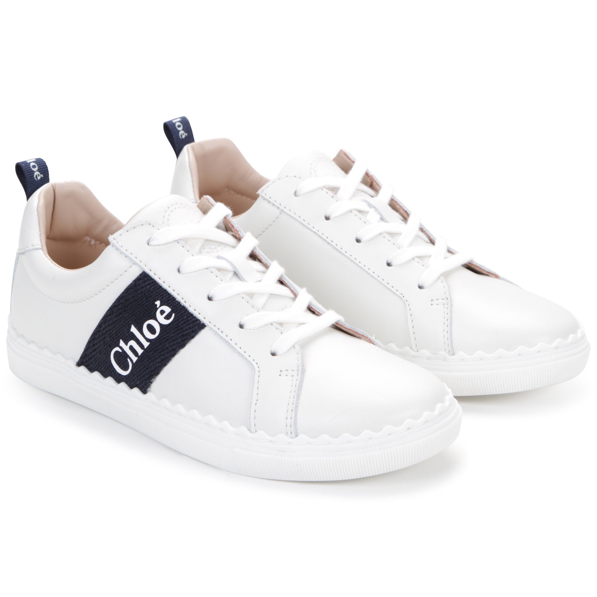 CHLOÉ TRAINERS-NAVY LOGO