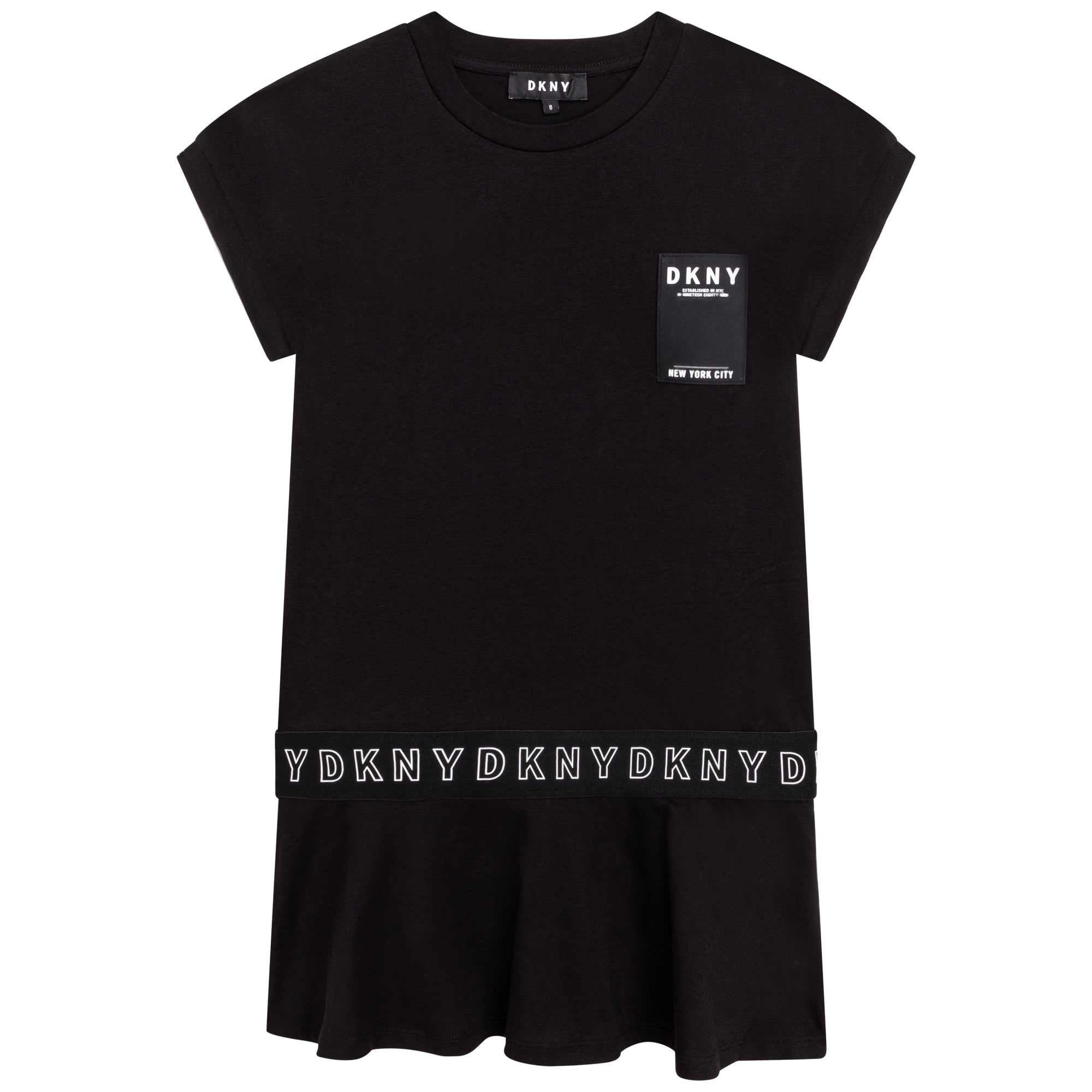DKNY BLACK COTTON DRESS-SS23