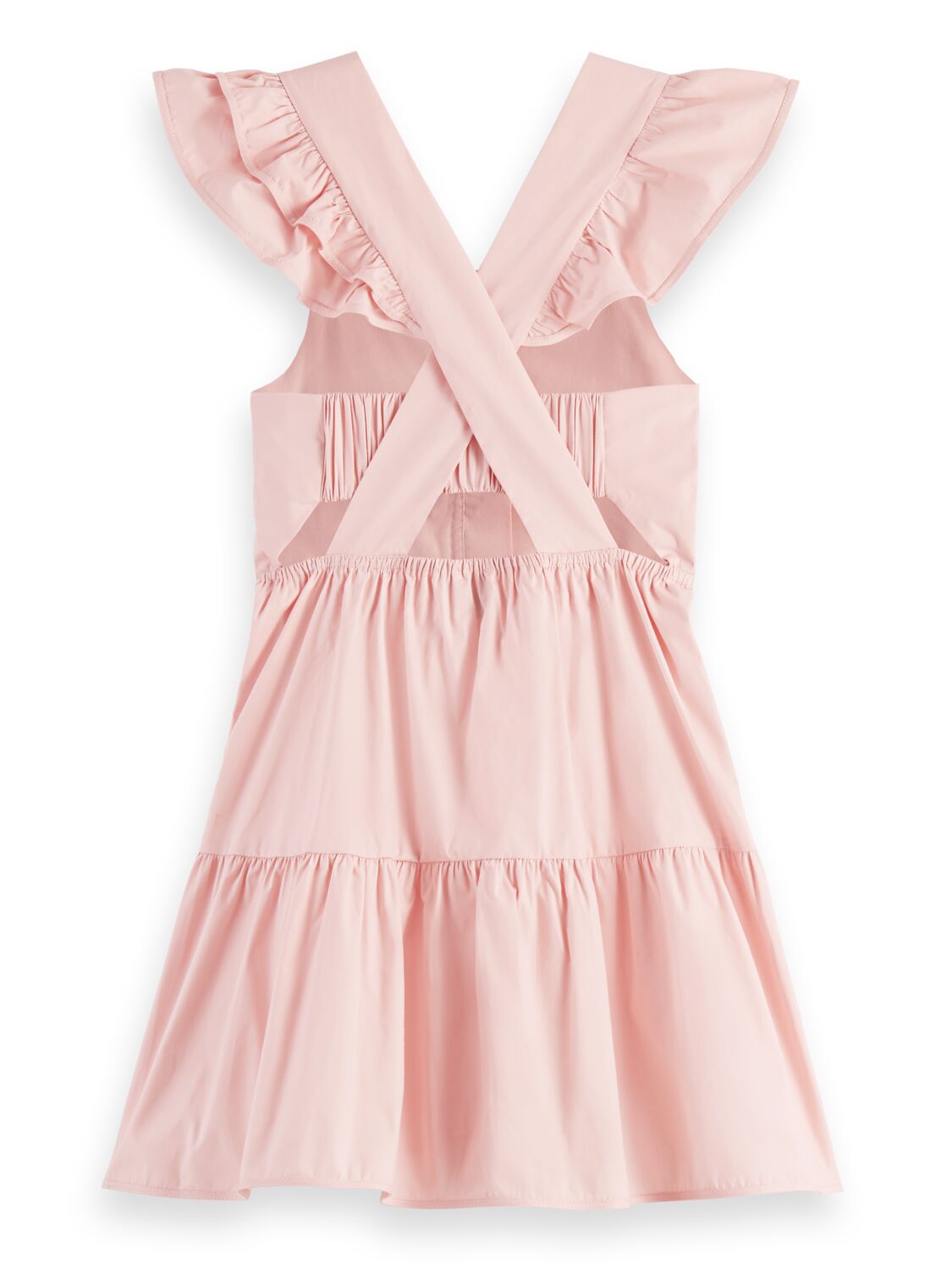 Crispy-cotton ruffled dress wi