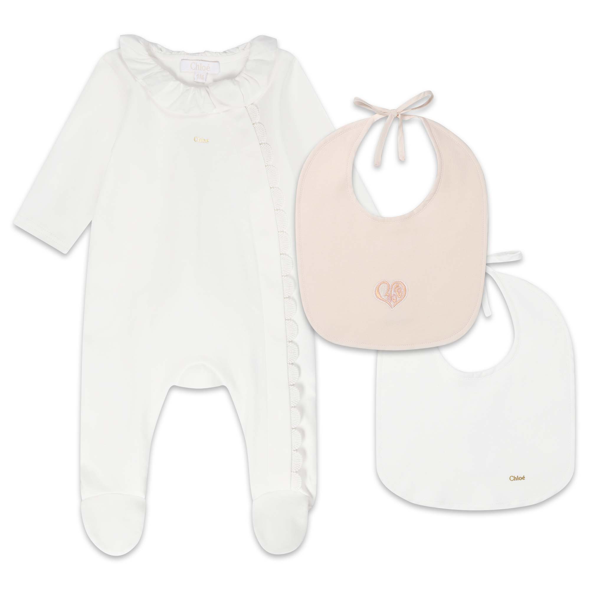 CHLOÉ SET- PYJAMAS + 2 BIBS