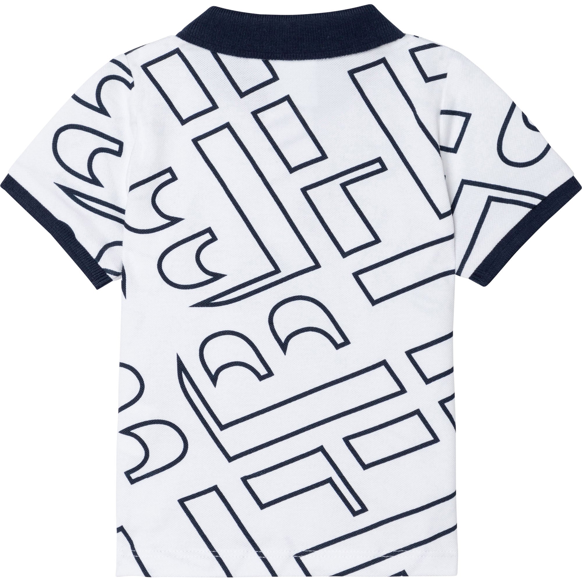 HUGO BOSS White Toddler S/S Polo with HB allover