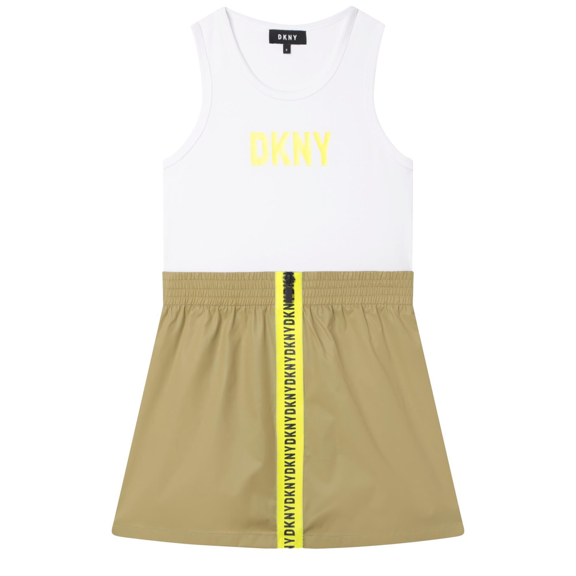 DKNY WHITE/ OLIVE DRESS