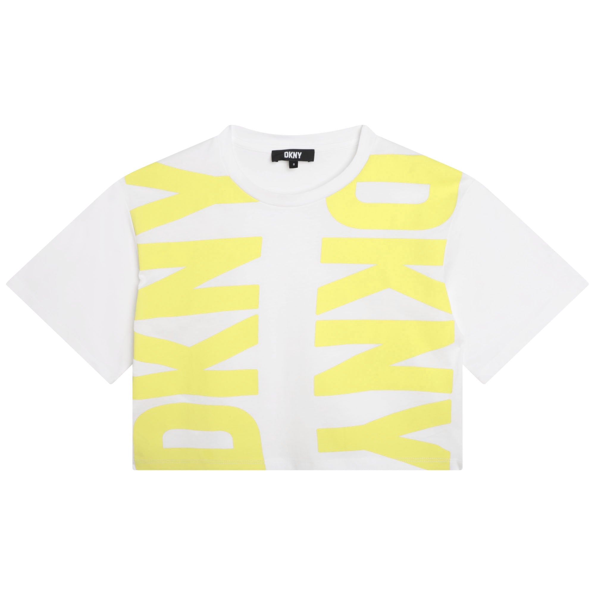 DKNY WHITE BRANDED T-SHIRT- YELLOW SCRIPT