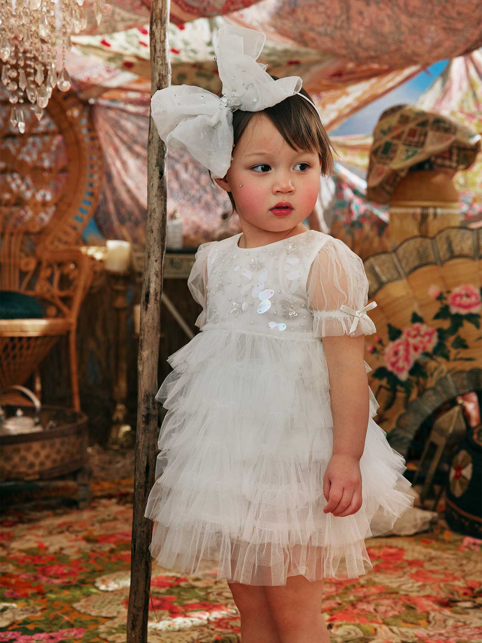 TUTU DU MONDE-Bébé White Lucky Charm Tulle Dress