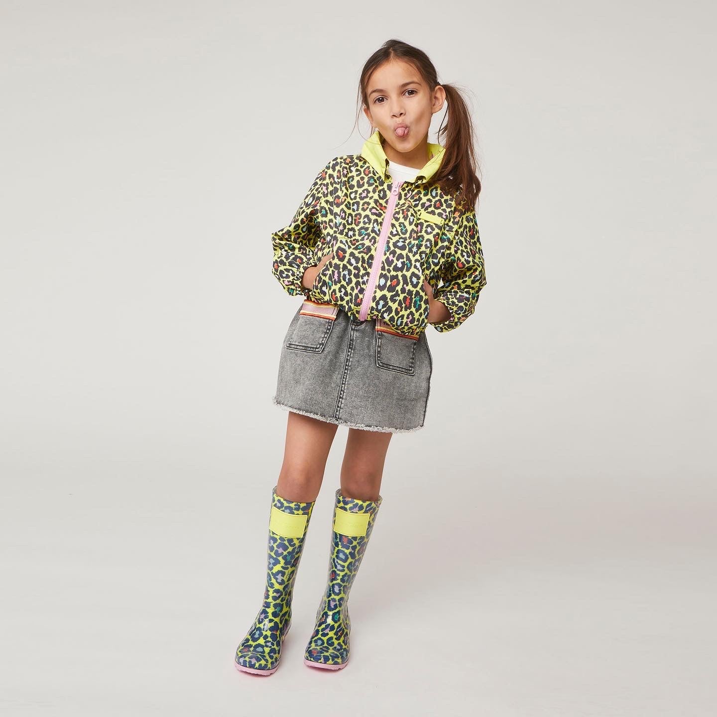 MJ YELLOW LEOPARD HOODED WINDBREAKER