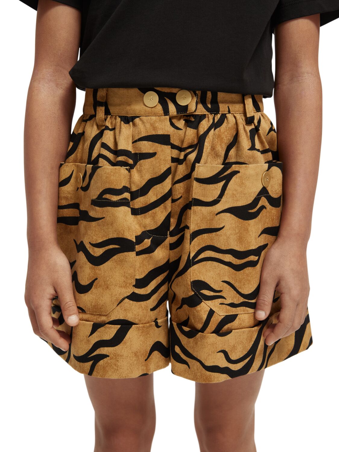High-rise wide-leg shorts cheetah