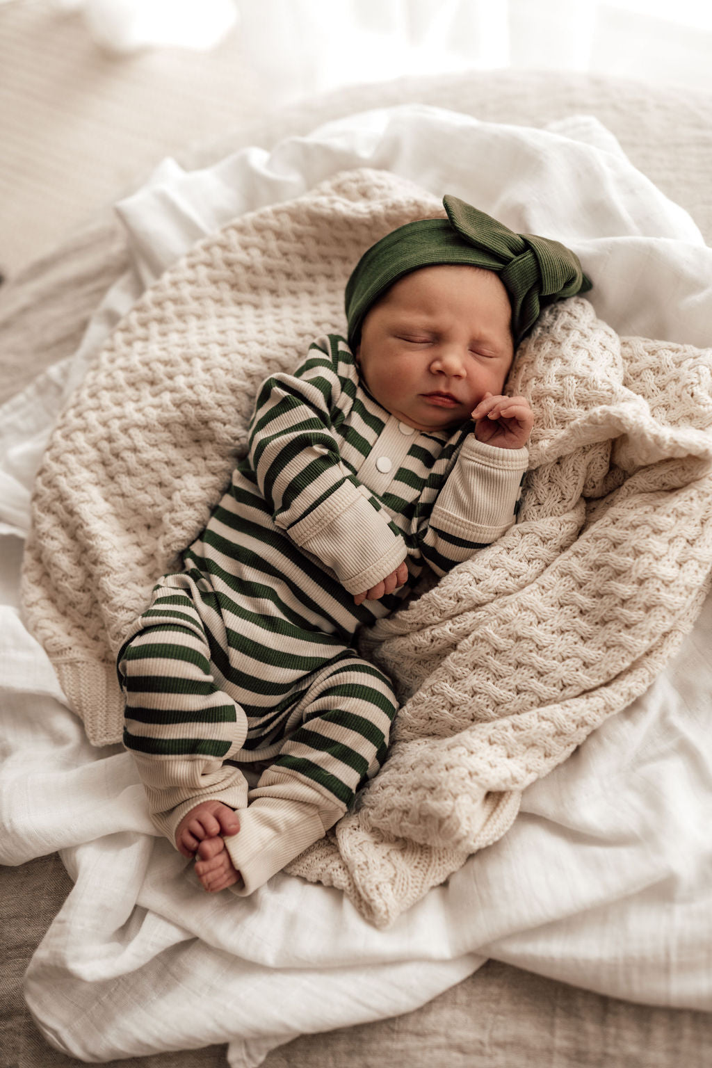 Olive Stripe Growsuit
