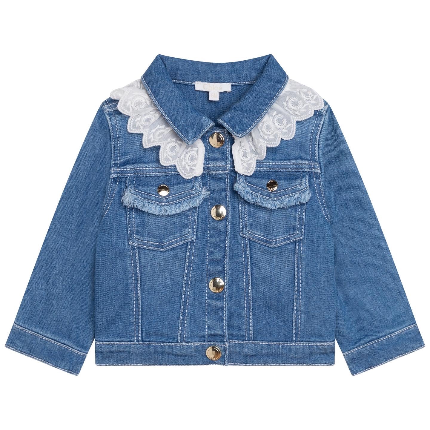 CHLOÉ TODDLER LIGHT DENIM JACKET