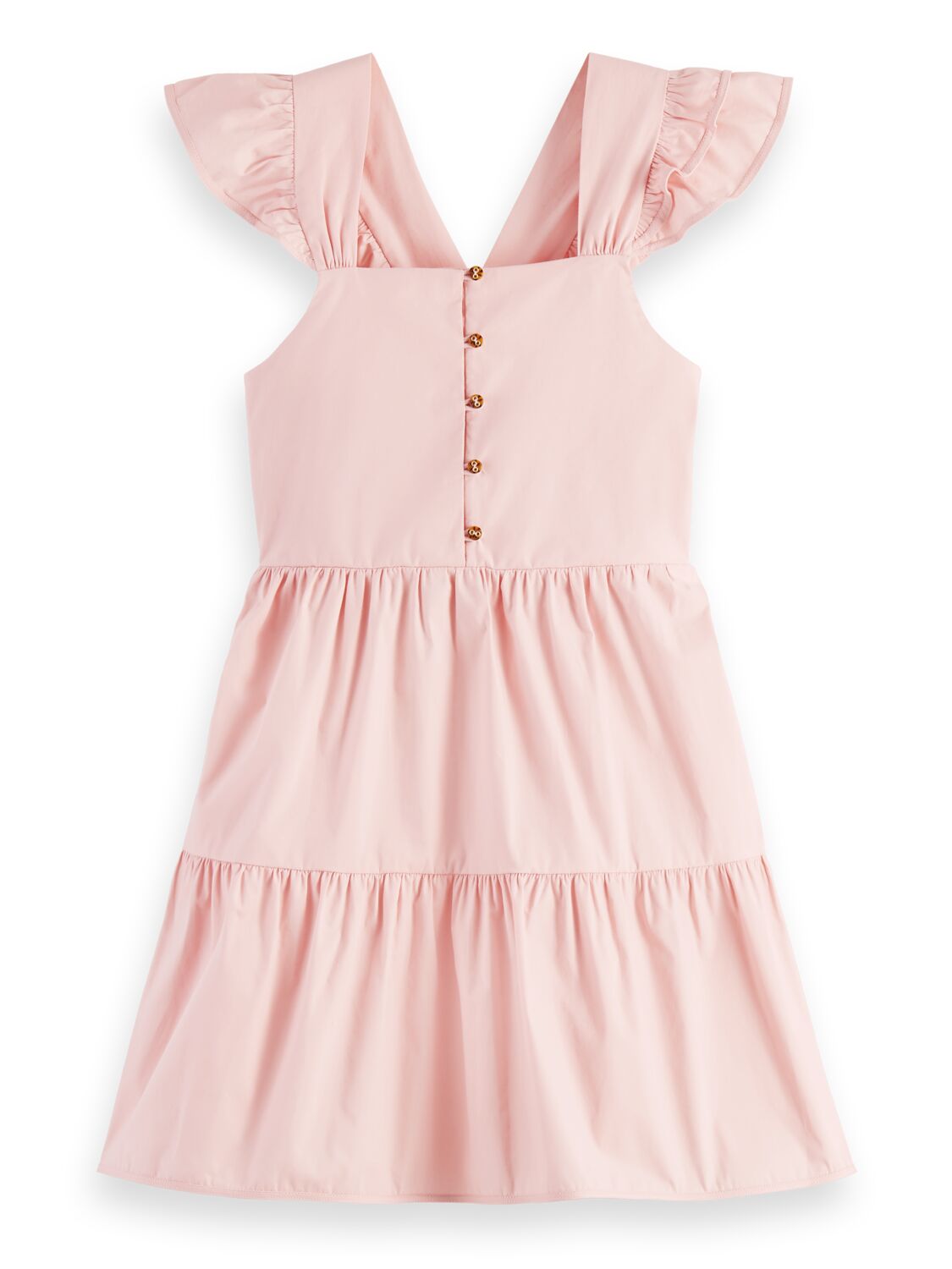 Crispy-cotton ruffled dress wi
