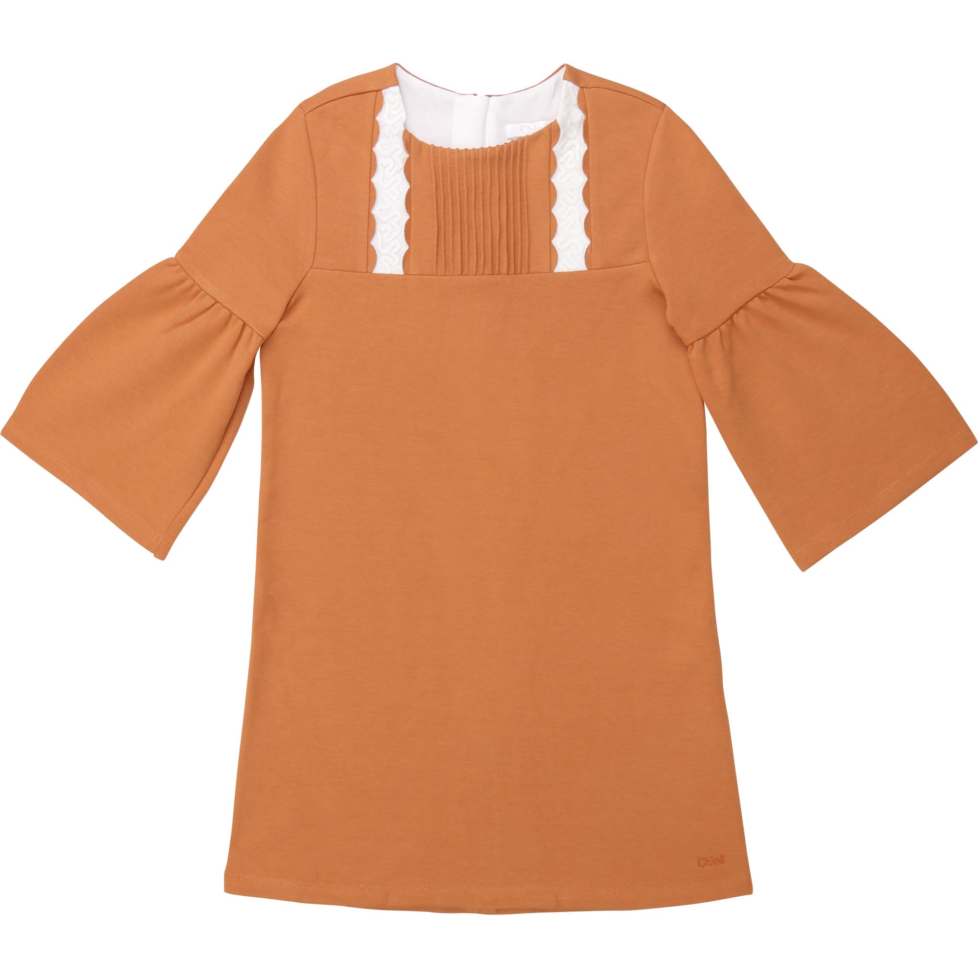 CHLOÉ TAN LONG SLEEVED DRESS