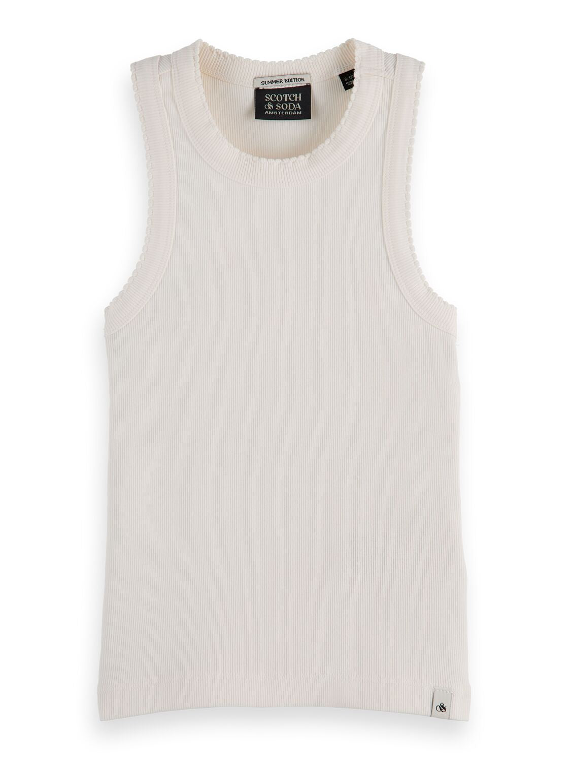 Fitted rib racer-back tank-top